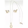 Image 1 : 14KT YELLOW GOLD OPAL EARRINGS & PENDANT ON NECKLACE SET. STAMPED *14KT*! TOTAL WEIGHT IS 4.17 GRAMS