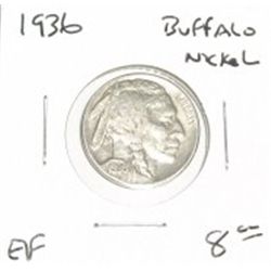 1936 BUFFALO NICKEL RED BOOK VALUE IS $8.00+ *NICE EARLY EXTRA FINE GRADE*!! NICKEL CAME OUT OF SAFE