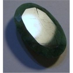 28.95 CARAT *HUGE* EMERALD *BEAUTIFUL OVAL CUT/FACETED & POLISHED PRECIOUS GEMSTONE*!!