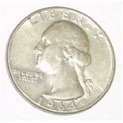 1964 SILVER WASHINGTON QUARTER RED BOOK VALUE IS $7.00+ *NICE EARLY SILVER QUARTER*!!