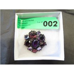 Vintage, coloured crystal brooch