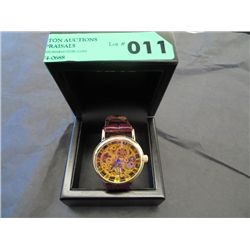 Mechanical man's Skeleton Watch with window back