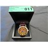 Image 1 : Mechanical man's Skeleton Watch with window back