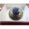 Image 2 : Custom made, Sapphire and Silver ring,