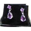 Image 2 : New amethyst & diamond drop earrings.
