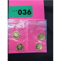 4x 999 silver & gold clad Canada  maple leaf coins