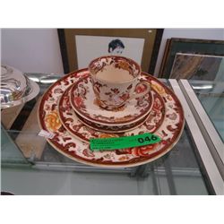 Five piece English china plate setting