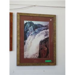 Framed waterfall scene