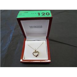 Multi-gem 10 KT YG Heart pendant with chain