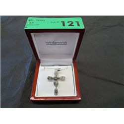 Herkimer Diamond & Meteorite Cross pendant