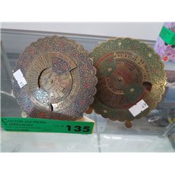 Two vintage brass calendars. 40 year