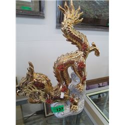 Gilded china dragon - 17 inches tall