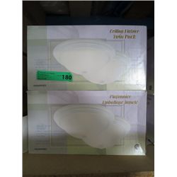 A case of ceiling fixtures