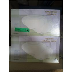 A case of ceiling fixtures