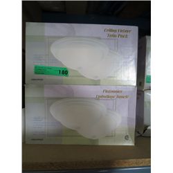 A case of ceiling fixtures