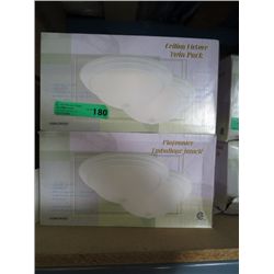 A case of ceiling fixtures