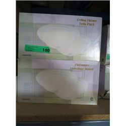 A case of ceiling fixtures