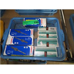 Tray containing drill bits & Halogen light bulbs