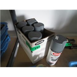 Four cans of grey Krylon industrial enamel primer
