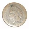 1885 KEY DATE INDIAN HEAD PENNY RED BOOK VALUE IS $8.00+ *NICE EARLY PENNY-COIN IS DAMAGED*!!