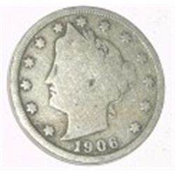 1906 LIBERTY HEAD "V" NICKEL RED BOOK VALUE IS $4.00+ *NICE EARLY VERY GOOD GRADE*!!