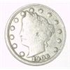 Image 1 : 1906 LIBERTY HEAD "V" NICKEL RED BOOK VALUE IS $11.00+ *NICE EARLY FINE GRADE*!!