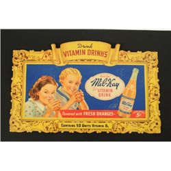 Mil-Kay Vitamin Drink Die Cut Oounter Top Sign