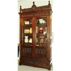 Impressive Antique Gothic Bookcase