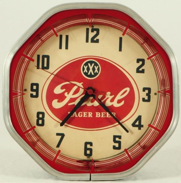 Pearl Beer Neon Clock