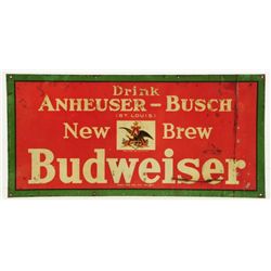 Anheuser-Busch New Brew Budweiser Tin Advertising