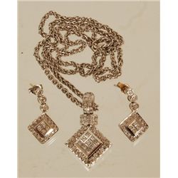 Diamond Bracelet & Earrings Set
