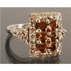 18kt WG Brown & White Diamond Ring