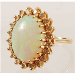 14kt YG Opal & Diamond Ring