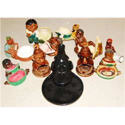 11 Black Americana Ashtrays