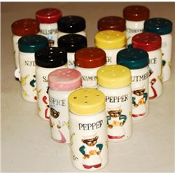 16 Black Americana Spice Jars