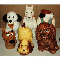 6 Dog Cookie Jars