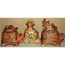 3 Turtle Cookie Jars