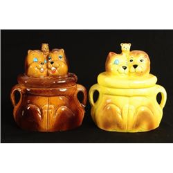 Chipmunk & Lion Heads Cookie Jars