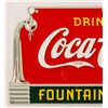 Image 2 : Coca Cola Fountain Service Die Cut Porcelain Sign