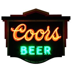 Coors Beer Double Sided Neon Sign Pampa Texas