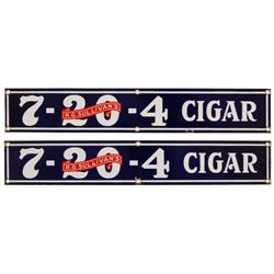 Two R.G. Sullivan's 7-20-4 Cigar Porcelain Signs