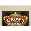 Image 2 : Crown Shrunk Overalls Tin Advertising Sign