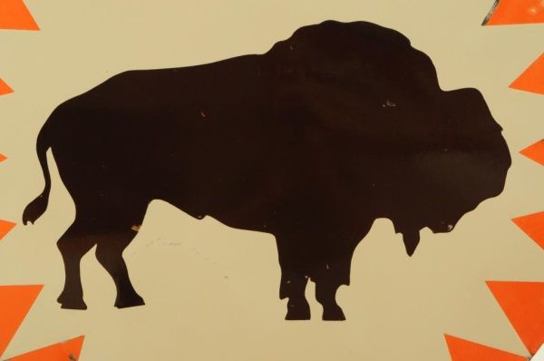 Buffs Sign Houston Buffs Baseball Team Porcelain Buffalo Sign