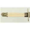 Image 2 : Ivory Handled Clip Point Bowie Knife With Sheath