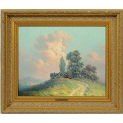 Dalhart Windberg Hilltop Farmhouse Oil Painting