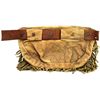 Image 2 : Old leather fringed bag, front beaded with red
