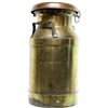 Image 1 : Solid brass milk can marked Fairmont, 21" tall.