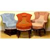 Image 1 : Collection of 3 Victorian walnut chairs