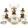 Image 1 : Collection of 6 includes center bowl candlesticks
