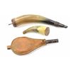 Image 1 : Collection of 3 includes 2 early powder horns,